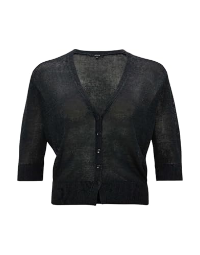 OPUS Damen Strickjacke | Cardigan DORIFA Regular aus Leinen Mix Coal Blue, 36 von OPUS