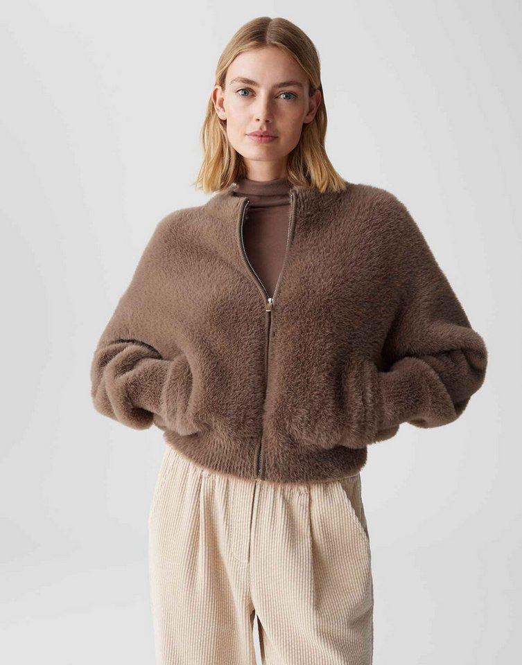 OPUS Strickjacke DORES in Felloptik lockere Passform, weicher Griff, dezenter Schimmer von OPUS