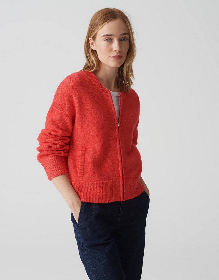 OPUS Strickjacke Gestrickte Bomberjacke DOKETA Regular mit Wolle von OPUS