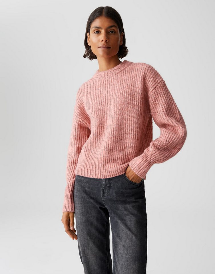 OPUS Strickpullover PLENI mit Rippstrickmuster überschnittene Schulter mit Langarm, Rippstruktur, weicher Griff von OPUS
