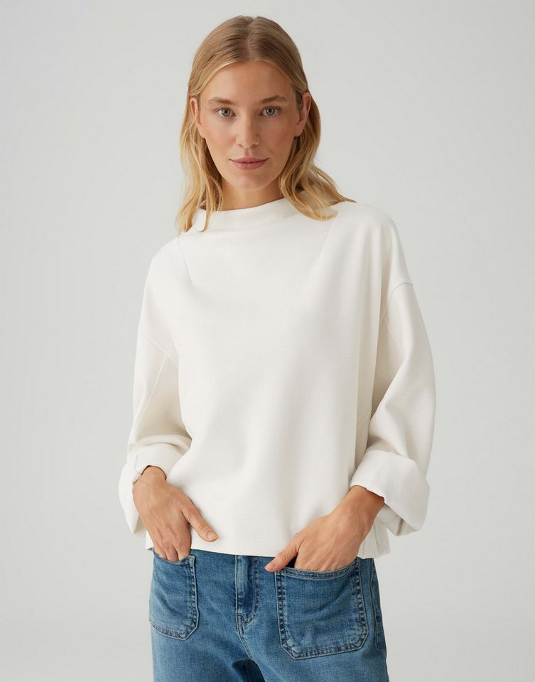 OPUS Sweatshirt GARIANE mit variablen Ärmeldesign Weite Passform, schmal zulaufend, überschnittene Schulter, Funnel Neck von OPUS
