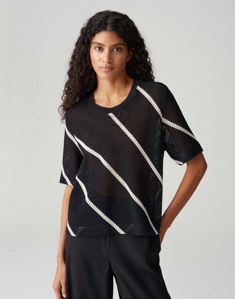 OPUS Sweatshirt GEMUKKI Regular Häkeloptik mit Boho Charme von OPUS