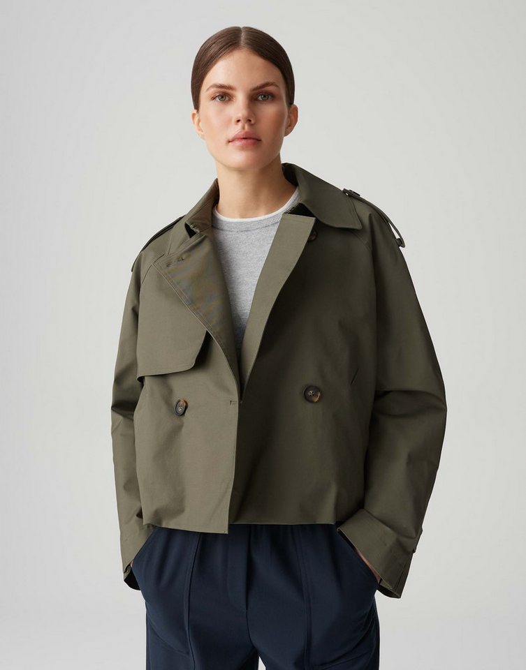 OPUS Trenchcoat HAWENA aus nachhaltigem Baumwollmix geraffter Ballon-Saum, zweireihige Knopfleiste, Schulterriegel OPUS Trenchcoat HAWENA aus nachhaltigem Baumwollmix geraffter Ballon-Saum, zweireihige Knopfleiste, Schulterriegel von OPUS