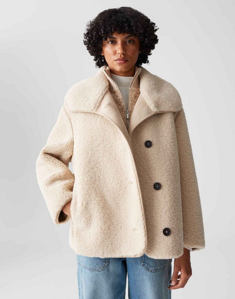OPUS Winterjacke HAFINE weich im Shearling Look lockere Passform, weicher Griff von OPUS