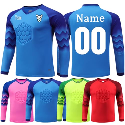 OPUTWDF Benutzerdefiniert Torwarttrikot für Kinder Herren Personalisiertes Torwart Anzug mit Name Team Logo Torwart Trikots von OPUTWDF