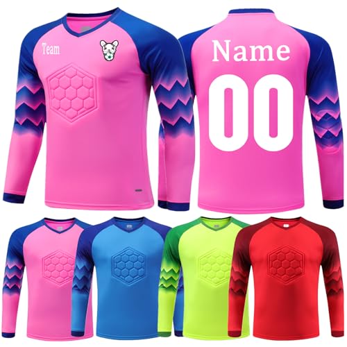 OPUTWDF Benutzerdefiniert Torwarttrikot für Kinder Herren Personalisiertes Torwart Anzug mit Name Team Logo Torwart Trikots von OPUTWDF