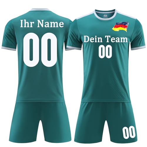 OPUTWDF Benutzerdefiniert Trikot mit Eigenem Namen Kinder Herren Personalisierte Fussball Trikot Kinder Jungen mit Nummer Team Logo von OPUTWDF