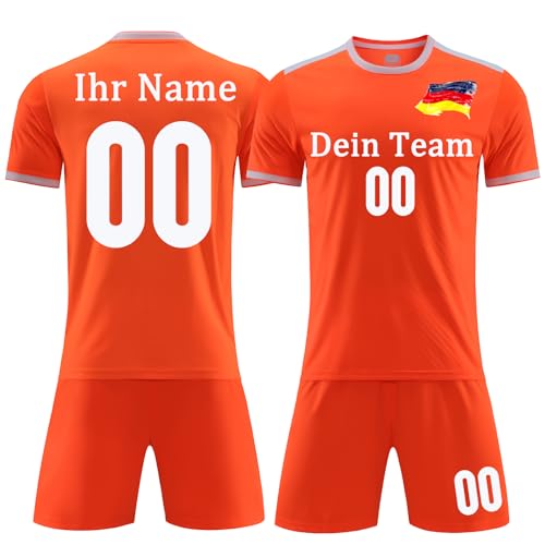 OPUTWDF Benutzerdefiniert Trikot mit Eigenem Namen Kinder Herren Personalisierte Fussball Trikot Kinder Jungen mit Nummer Team Logo von OPUTWDF