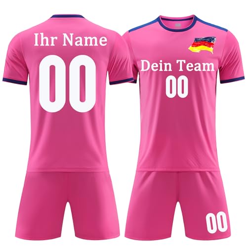 OPUTWDF Benutzerdefiniert Trikot mit Eigenem Namen Kinder Herren Personalisierte Fussball Trikot Kinder Jungen mit Nummer Team Logo von OPUTWDF