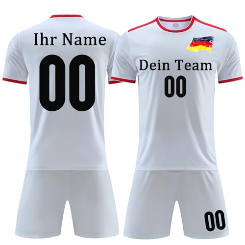 OPUTWDF Benutzerdefiniert Trikot mit Eigenem Namen Kinder Herren Personalisierte Fussball Trikot Kinder Jungen mit Nummer Team Logo von OPUTWDF