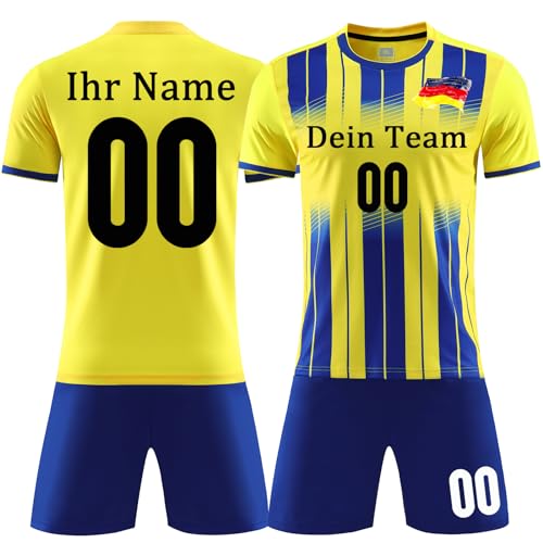 OPUTWDF Benutzerdefiniertes Trikot Kinder Herren mit Eigenem Namen Personalisiert Fussball Trikot Kinder Set und Number von OPUTWDF