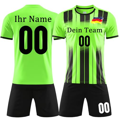 OPUTWDF Benutzerdefiniertes Trikot Kinder Herren mit Eigenem Namen Personalisiert Fussball Trikot Kinder Set und Number von OPUTWDF