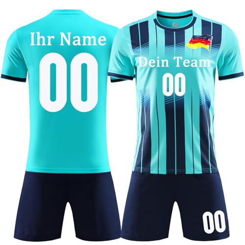 OPUTWDF Benutzerdefiniertes Trikot Kinder Herren mit Eigenem Namen Personalisiert Fussball Trikot Kinder Set und Number von OPUTWDF