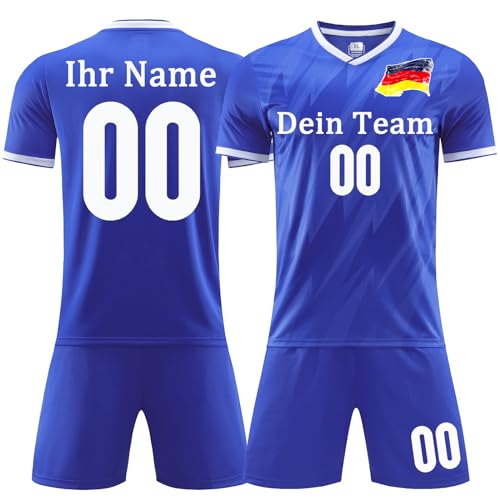 OPUTWDF Fussball Trikot Kinder Jungen Set Personalisiert Fußball Trikot mit Eigenem Namen für Erwachsene und Kinder Football Fussballtrikot von OPUTWDF