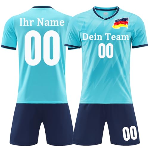 OPUTWDF Fussball Trikot Kinder Jungen Set Personalisiert Fußball Trikot mit Eigenem Namen für Erwachsene und Kinder Football Fussballtrikot von OPUTWDF