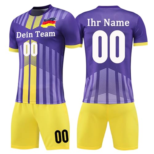 OPUTWDF Fussball Trikot Kinder Set Benutzerdefiniert Fußball Trikot Kinder Jungs mit Namen Nummer Logo von OPUTWDF