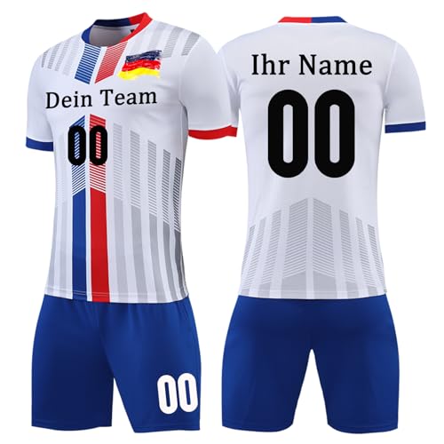 OPUTWDF Fussball Trikot Kinder Set Benutzerdefiniert Fußball Trikot Kinder Jungs mit Namen Nummer Logo von OPUTWDF