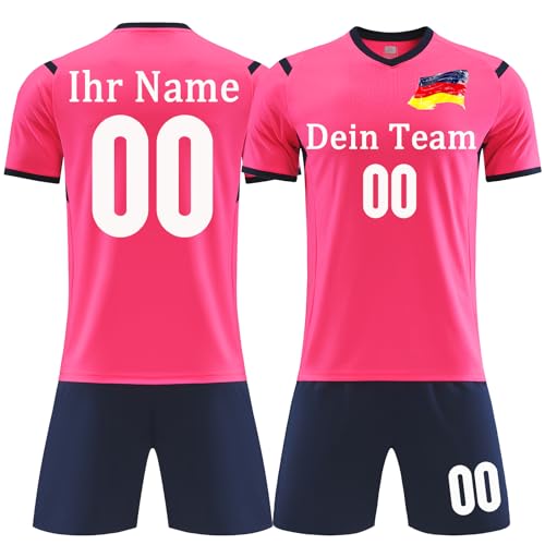 OPUTWDF Fussball Trikot Kinder Set Personalisiert Fußball Trikot Anzug Herren/Junge Football Tshirts Shorts Trikot mit Eigenem Namen von OPUTWDF