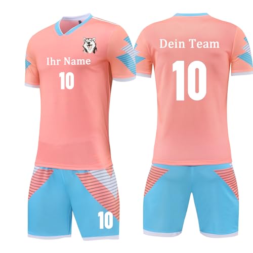 OPUTWDF Fussball Trikot Kinder Set mit Namen Nummer Team Logo Personalisiert Fußball Trikot mit Namen für Herren Jungs von OPUTWDF