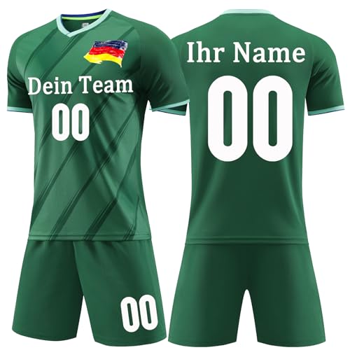 OPUTWDF Fussball Trikot Kinder mit Eigenem Namen Personalisiert Männer Jungen mit Nummer Team Logo Fußball Geschenke von OPUTWDF