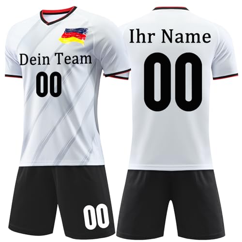 OPUTWDF Fussball Trikot Kinder mit Eigenem Namen Personalisiert Männer Jungen mit Nummer Team Logo Fußball Geschenke von OPUTWDF