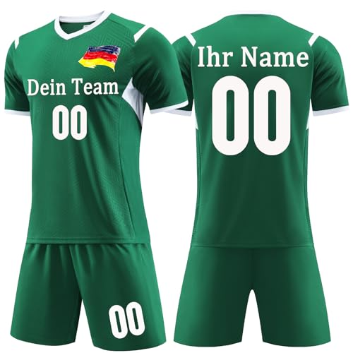 OPUTWDF Fußball Trikot mit Namen Personalisiert Kinder Jungen mit Nummer Team Logo Benutzerdefiniert Trikot von OPUTWDF