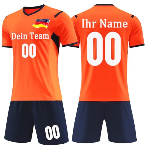 OPUTWDF Fußball Trikot mit Namen Personalisiert Kinder Jungen mit Nummer Team Logo Benutzerdefiniert Trikot von OPUTWDF