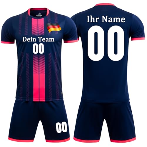 OPUTWDF Fußball Trikot mit Namen Set Jungen Personalisiert Fussball Trikot mit Nummer Set Kinder Herren Personalisieren Trikot und Shorts von OPUTWDF