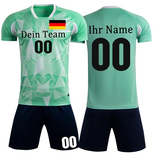 OPUTWDF Fussballtrikot Kinder Jungen Personalisiert Trikot Selber Gestalten mit Eigenem Namen Nummer Team Logo von OPUTWDF