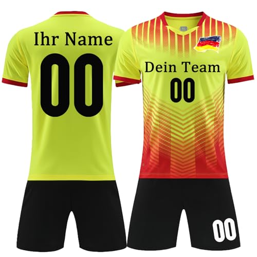 OPUTWDF Handball Trikot Kinder Jungs mit Namen Nummer Team Logo Benutzerdefiniert Trikot T-Shirt Shorts 2 Teiliges Set von OPUTWDF