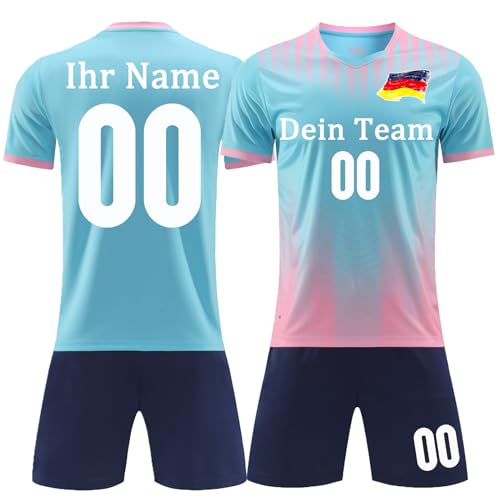 Handball Trikot Kinder Jungs mit Namen Nummer Team Logo Benutzerdefiniert Trikot T-Shirt Shorts 2 Teiliges Set von OPUTWDF