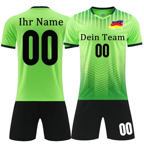 OPUTWDF Personalisiertes Football Trikot Kinder Erwachsene Fussball Trikots & Shorts mit Name Nummer Team Logo Fußball Trikot von OPUTWDF
