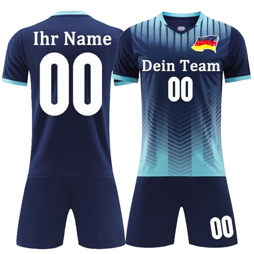 OPUTWDF Personalisiertes Football Trikot Kinder Erwachsene Fussball Trikots & Shorts mit Name Nummer Team Logo Fußball Trikot von OPUTWDF