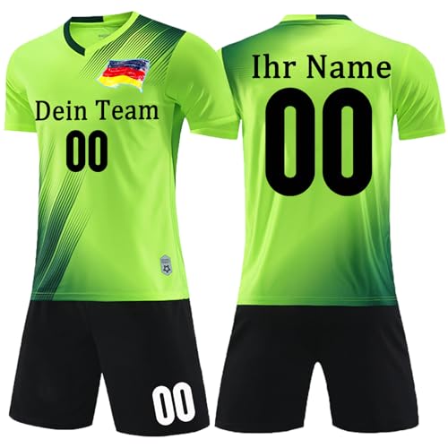 OPUTWDF Personalisiertes Fußball Trikot Kinder Jungs Benutzerdefiniertes Fussballtrikotset Herren Trikot mit Name Fussball Trikot Set von OPUTWDF