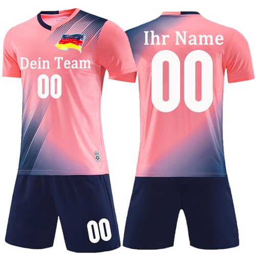 OPUTWDF Personalisiertes Fußball Trikot Kinder Jungs Benutzerdefiniertes Fussballtrikotset Herren Trikot mit Name Fussball Trikot Set von OPUTWDF