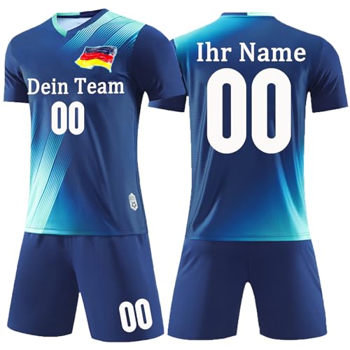 OPUTWDF Personalisiertes Fußball Trikot Kinders Erwachsene Fusstball Shorts&Trikots mit Namen Nummer Football Trikot von OPUTWDF