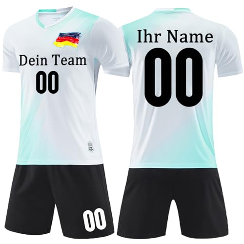 OPUTWDF Personalisiertes Fußball Trikot Kinders Erwachsene Fusstball Shorts&Trikots mit Namen Nummer Football Trikot von OPUTWDF