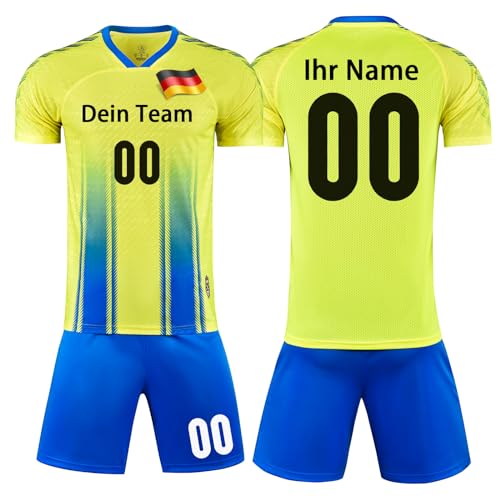 OPUTWDF Personifizieren Fussball Trikot Kinder Erwachsene Hemd & Kurze Set mit Nummer Name Team Logo Fußball Trikot Set von OPUTWDF