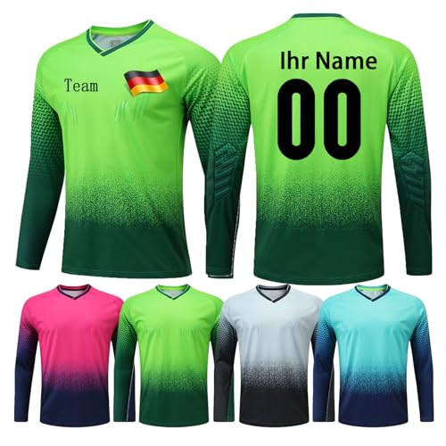 OPUTWDF Torwarttrikot Kinder Personalisiert mit Namen Torwarttrikot Set Herren mit Nummer von OPUTWDF