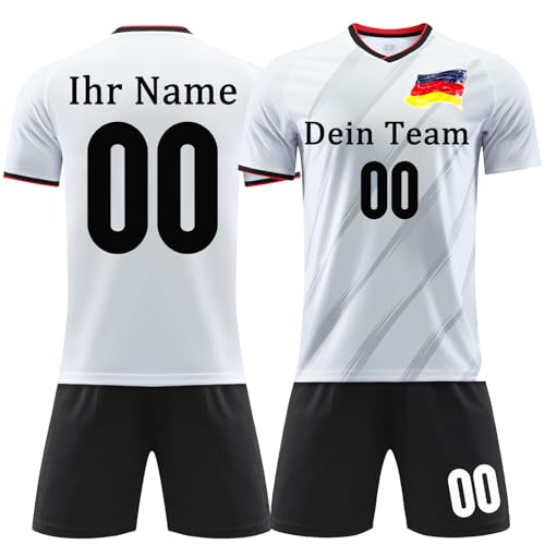 OPUTWDF Trikot Kinder Personalisiert 2 Teiliges Set mit Namen Name Nummer Team Logo Fußball Trikots & Shirts Trikot Fussball Jungen Herren Trikots Fußball Anzug von OPUTWDF