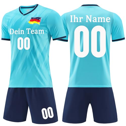 OPUTWDF Trikot Mit Eigenem Namen Kinder Personalisiert Trikot Fussball Jungen Benutzerdefiniert Trikot Selber Gestalten von OPUTWDF