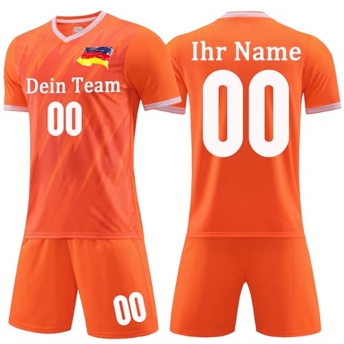 OPUTWDF Trikot Mit Eigenem Namen Kinder Personalisiert Trikot Fussball Jungen Benutzerdefiniert Trikot Selber Gestalten von OPUTWDF