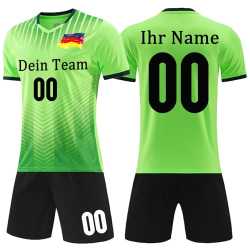 OPUTWDF Trikot Personalisiert Fussball Trikot Jungen Kinder - Fußball Shorts&Trikots mit GRATIS Name Nummer Team Logo Football Trikot von OPUTWDF