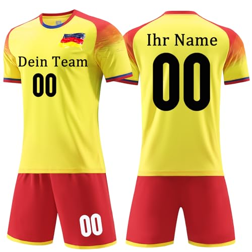 OPUTWDF Trikots Benutzerdefiniert Jeder Name Nummer Team Logo - T-Shirt&Shorts Fussball Set Kinder Männer Jungen Personalisierte Fußballtrikots von OPUTWDF