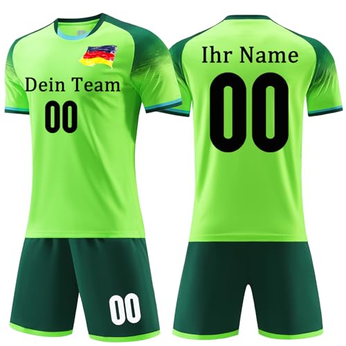 OPUTWDF Trikots Benutzerdefiniert Jeder Name Nummer Team Logo - T-Shirt&Shorts Fussball Set Kinder Männer Jungen Personalisierte Fußballtrikots von OPUTWDF