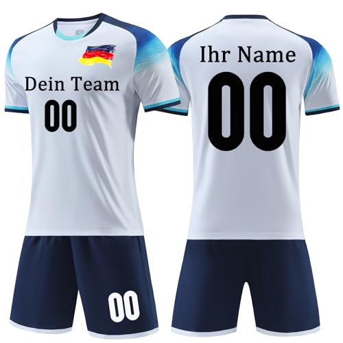 OPUTWDF Trikots Benutzerdefiniert Jeder Name Nummer Team Logo - T-Shirt&Shorts Fussball Set Kinder Männer Jungen Personalisierte Fußballtrikots von OPUTWDF
