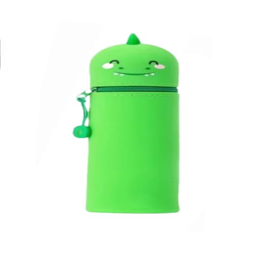 2 in 1 Dinosaurier Federmäppchen Kinder Aufstellbares Stifteetui Silikon Erweiterbar mit 6 Radierbaren Gelstiften Lustiges Cartoon Schreibtisch Organizer Jungen Mädchen Schüler Geschenk Schule von OPVXZAD
