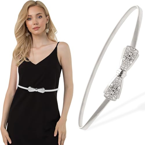 OQKAHIV 1 pcs Mode Slim Taillen Gürtel für Damen - Verstellbarer Stretchgürtel mit dünnem Metall-Taillengürtel - Ledergürtel für Kleidung - eleganter Damen-Gürtel von OQKAHIV