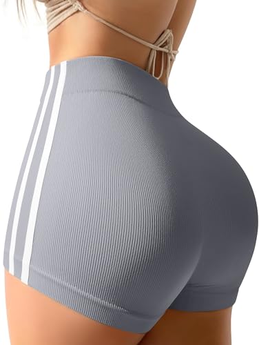 OQQ 1er Pack Damen Shorts Hohe Taille Elastische Cycling Active Fitness Shorts Gym Sommer Grau von OQQ