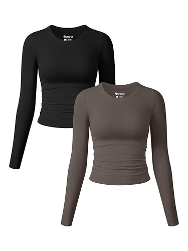 OQQ 2er Pack T-Shirts für Damen Slim Fitted Klassischer Lässige Rundhals Basic Bluse T-Shirts Schwarz Teeblatt OQQ 2er Pack T-Shirts für Damen Slim Fitted Klassischer Lässige Rundhals Basic Bluse T-Shirts Schwarz Teeblatt von OQQ